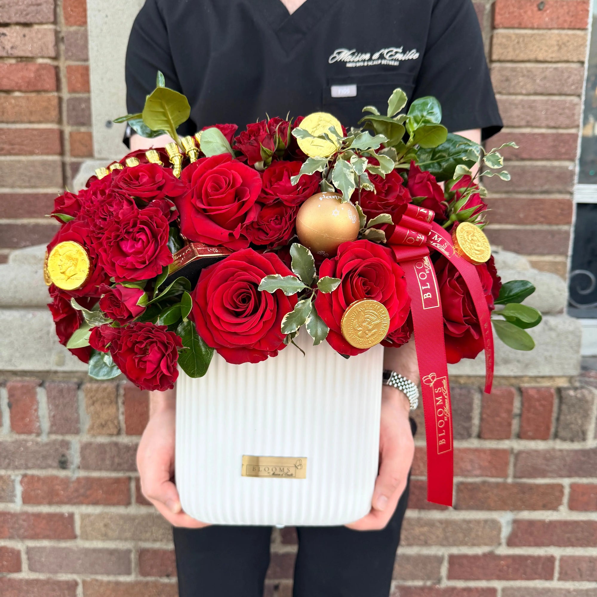 Crimson Hanukkah Elegance