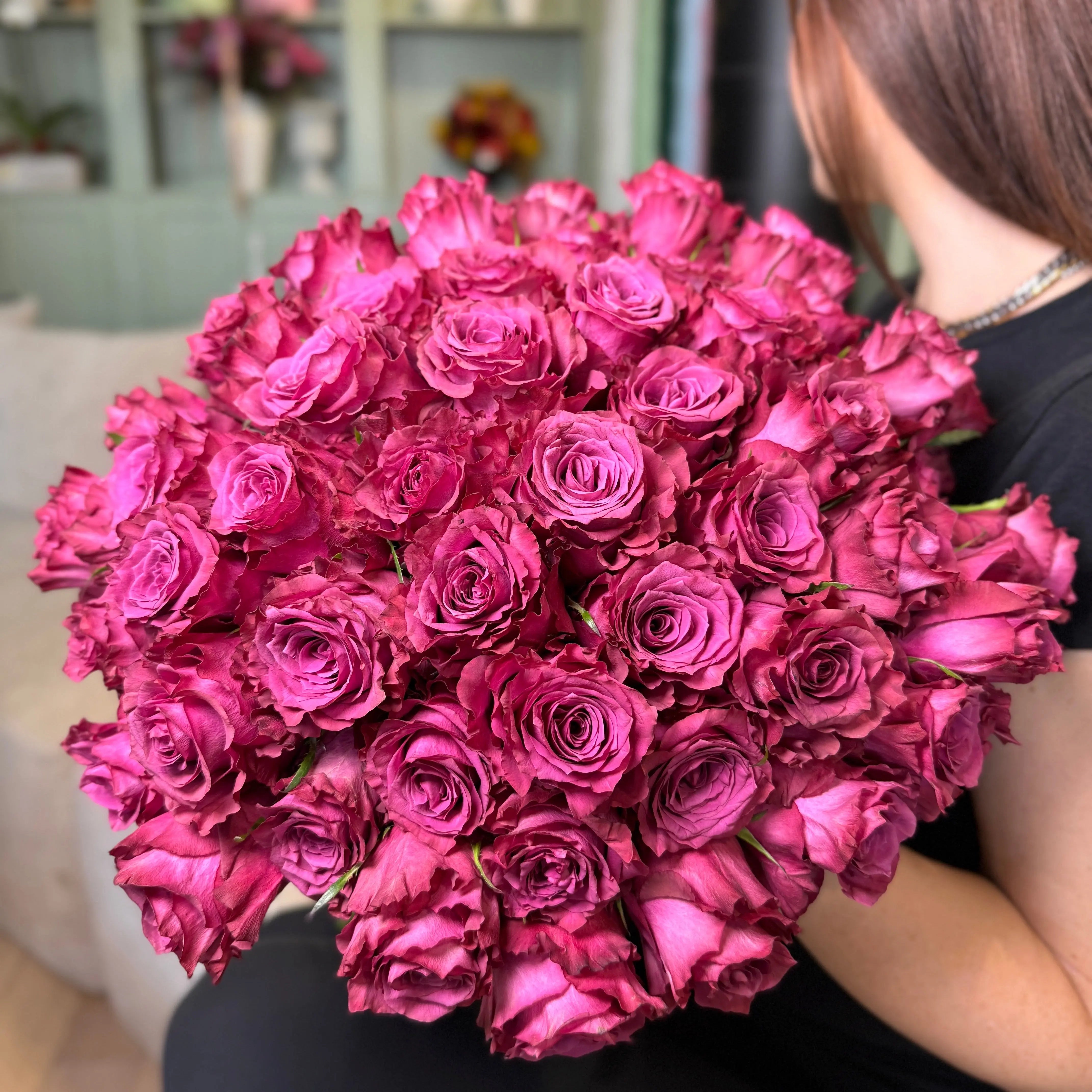 Blueberry Bloom Bouquet Grande | 50 Luxury Roses Los Angeles – Blooms ...