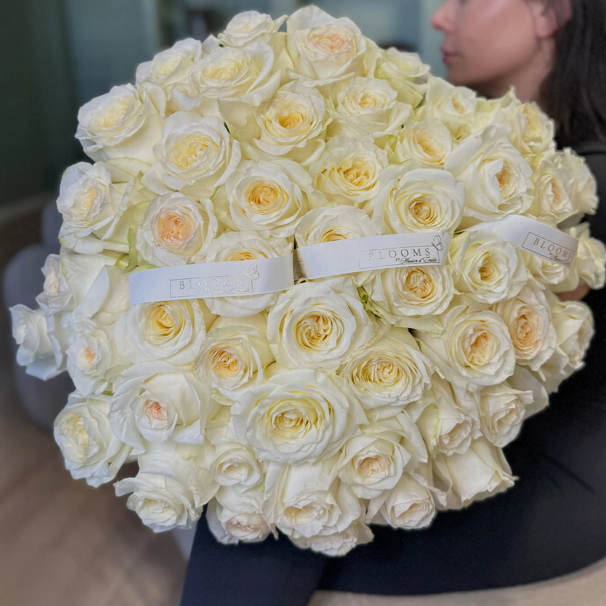Large Face Roses Iconic White Grand Roses – 50 Large-Head Roses | Blooms by Maison d ...