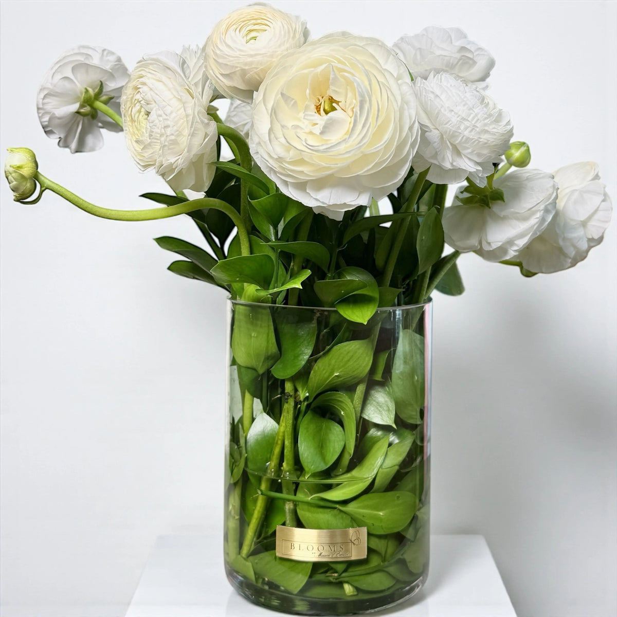 Preserved White Ranunculus The Pure Ranunculus Vase– Luxury White Ranunculus Flower Arrangement in ...