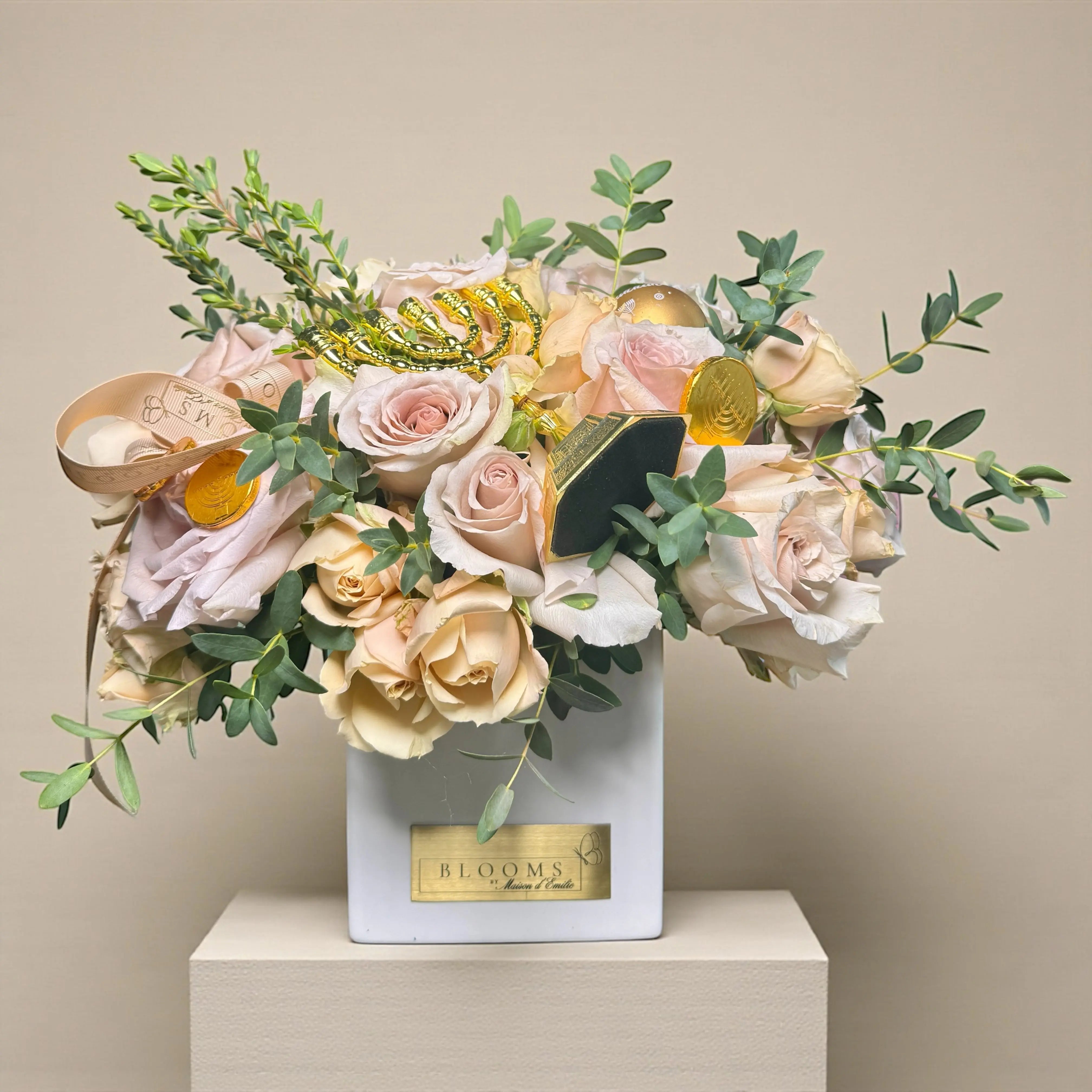 Eternal Bloom Box – Luxury Pink & Green Roses by Blooms by Maison