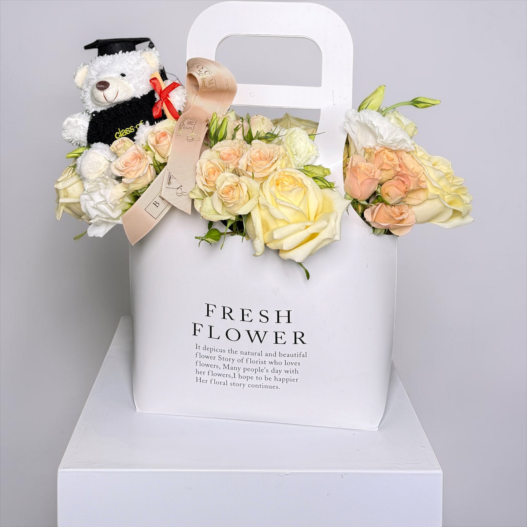 Graduation White Tote